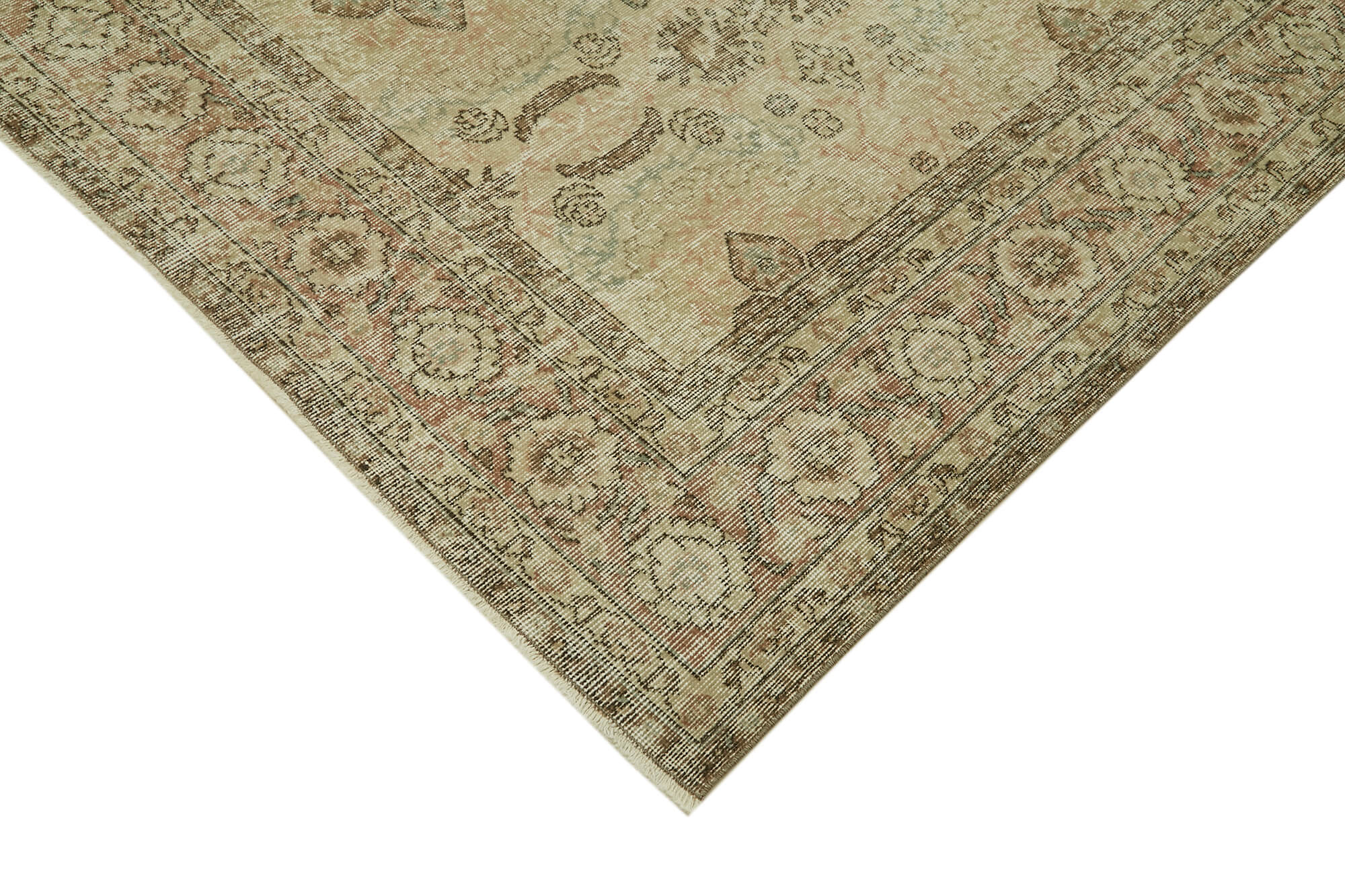 Handmade Wool Cotton Rug | Traditional Hand Knotted Vintage Area Rug Beige