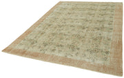 Vintage Wool Cotton Rug – Handmade Area Rug 6'9''x10'4'' | Beige Wool Carpet
