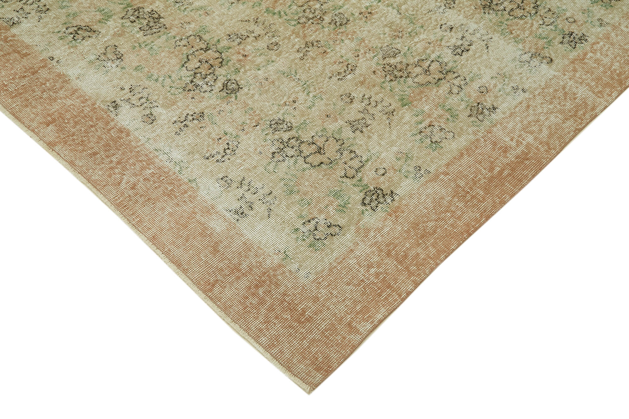 Vintage Wool Cotton Rug – Handmade Area Rug 6'9''x10'4'' | Beige Wool Carpet