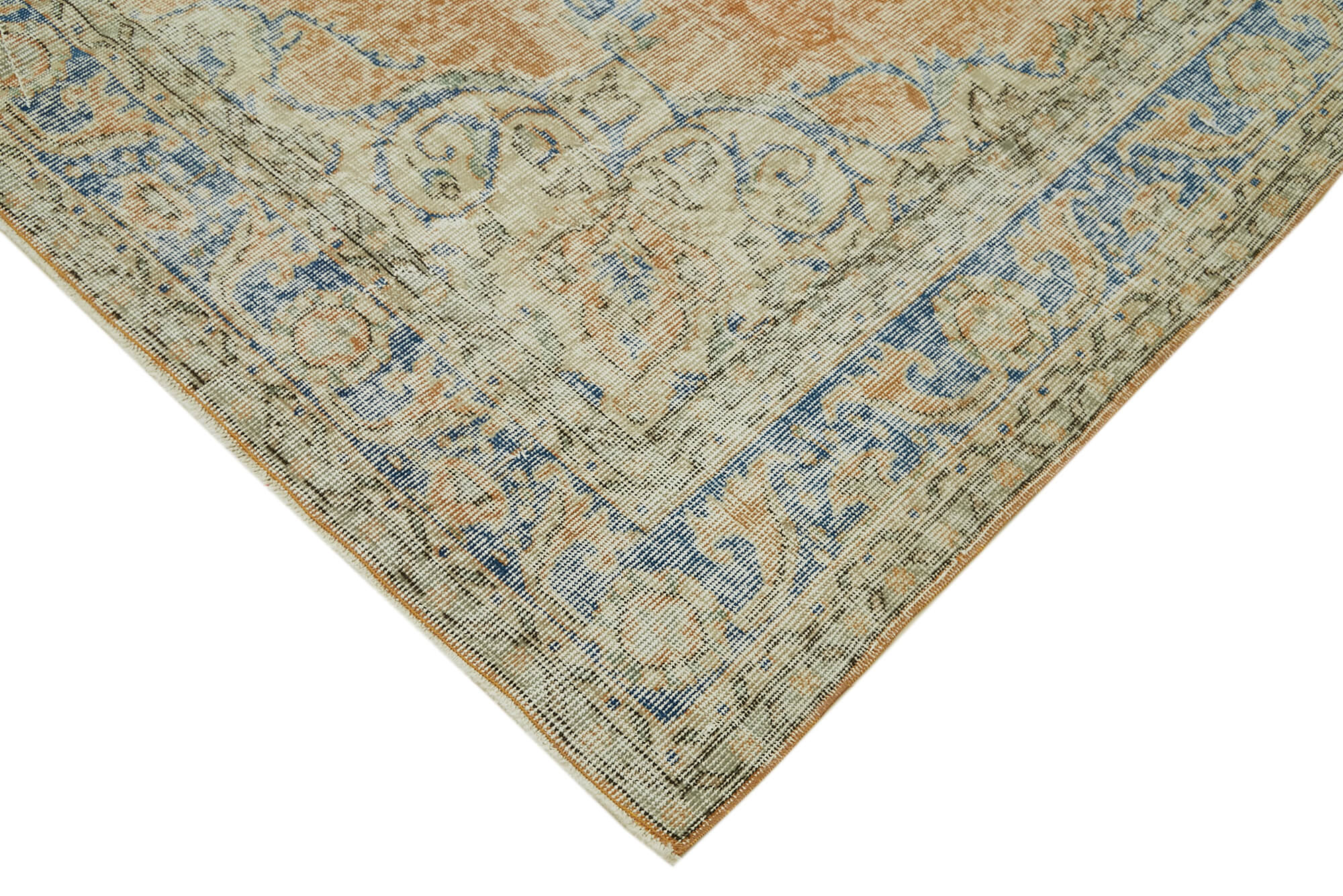 Vintage Wool Cotton Rug – Handmade Area Rug | Beige Wool Carpet 6'10''x10'