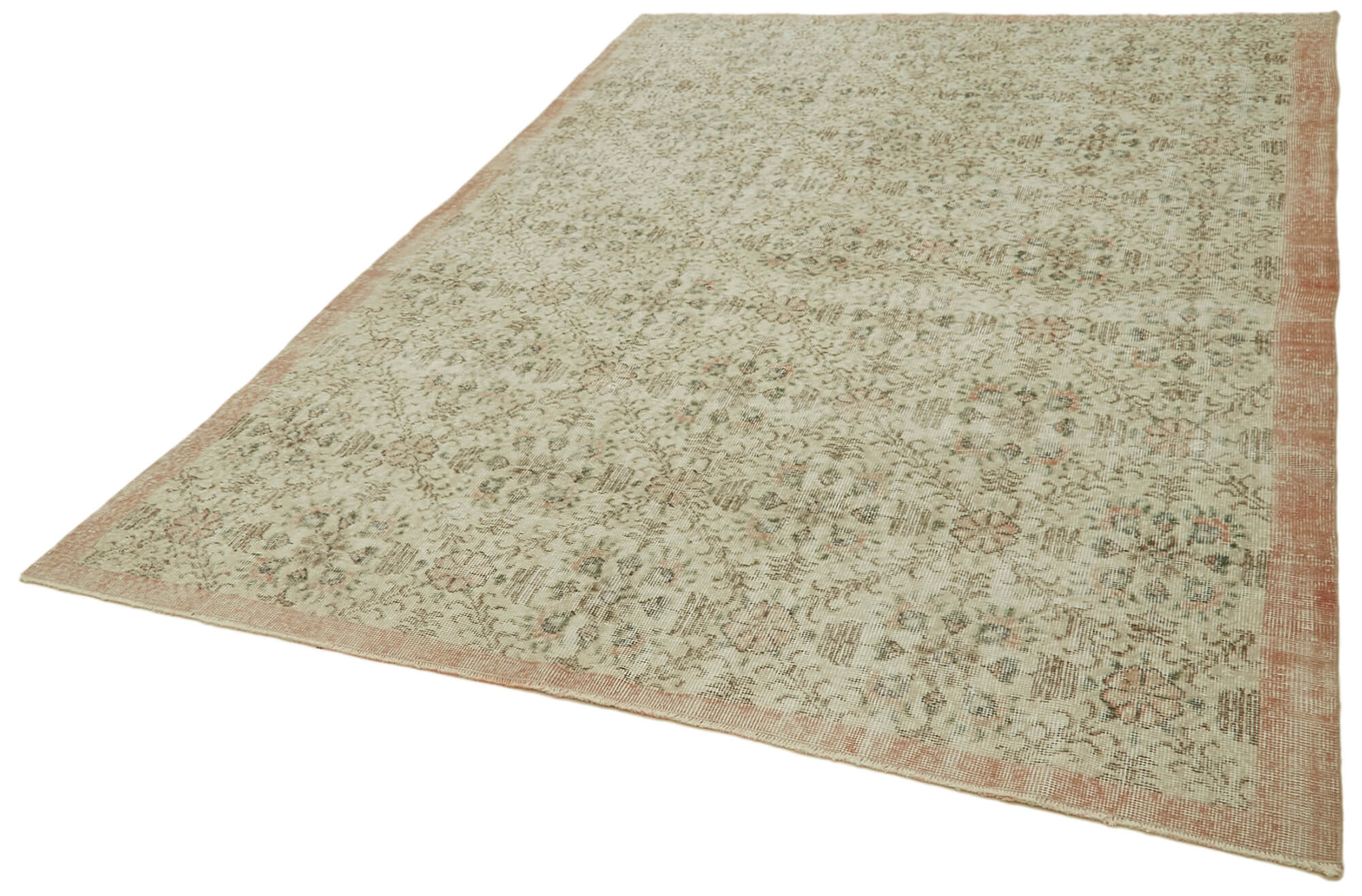 Vintage Wool Cotton Rug – Handmade Beige Area Rug | Durable Hand Woven Turkish Carpet