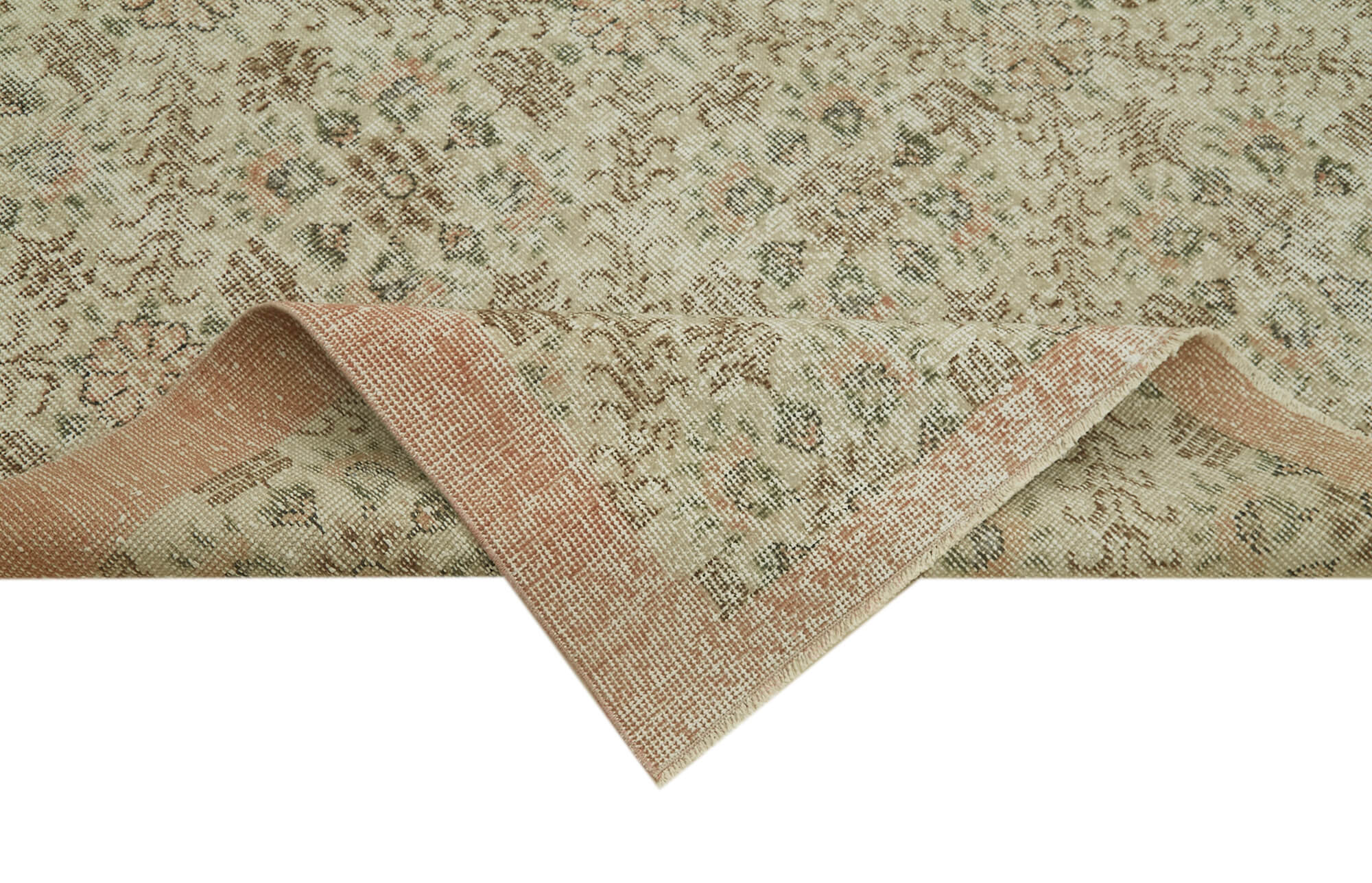 Vintage Wool Cotton Rug – Handmade Beige Area Rug | Durable Hand Woven Turkish Carpet