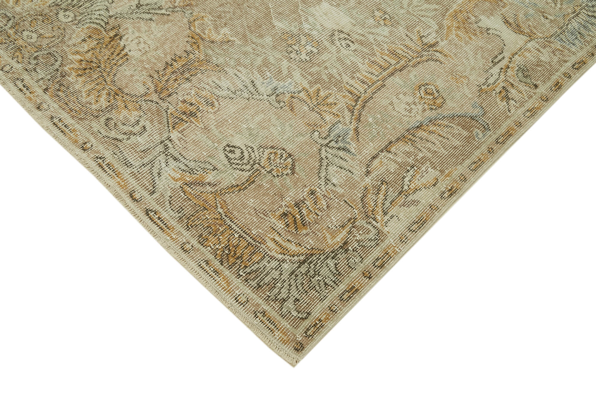 Vintage Wool Cotton Rug - Handmade Area Rug 6'3''x9'6'' | Turkish Hand Knotted Beige