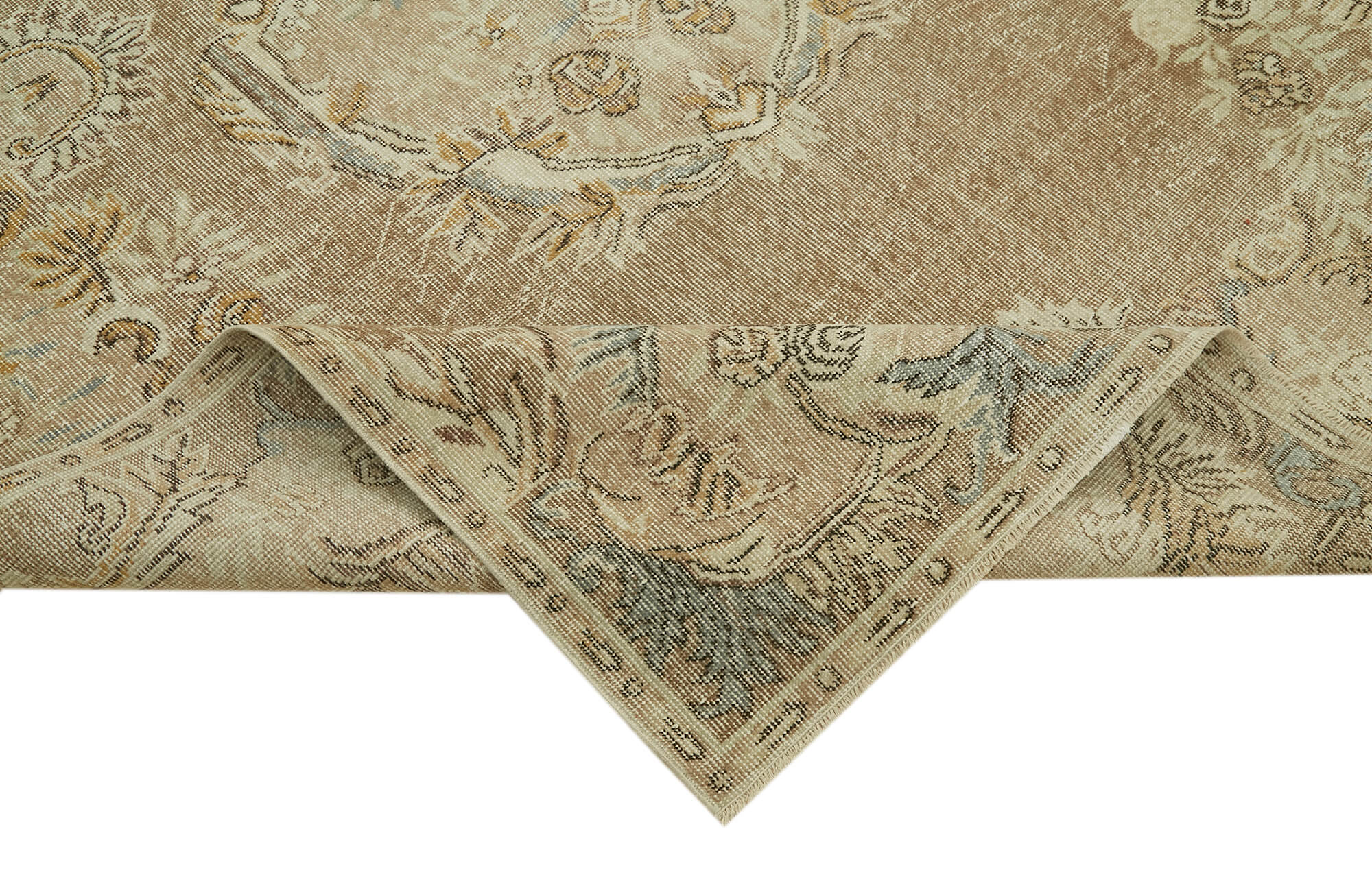 Vintage Wool Cotton Rug - Handmade Area Rug 6'3''x9'6'' | Turkish Hand Knotted Beige