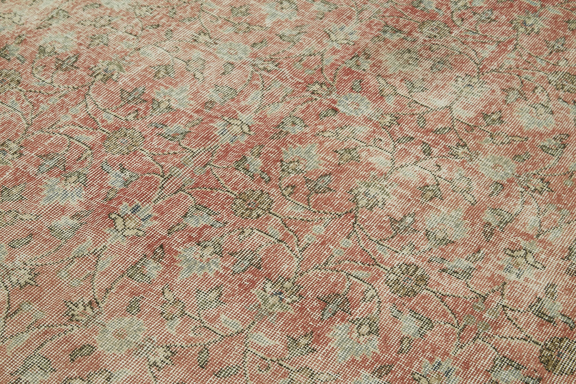 Vintage Wool Cotton Rug | Handwoven Turkish Vintage Rug – Durable Cotton Weave, Beige