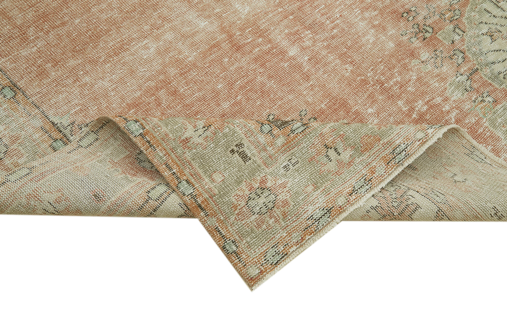 Vintage Wool Cotton Rug – Handmade Area Rug 6'0'' x 10'7'' Beige Turkish Carpet
