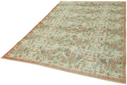 Handmade Wool Cotton Rug | Hand Woven Vintage Area Rug - Beige 6'6''x9'6''