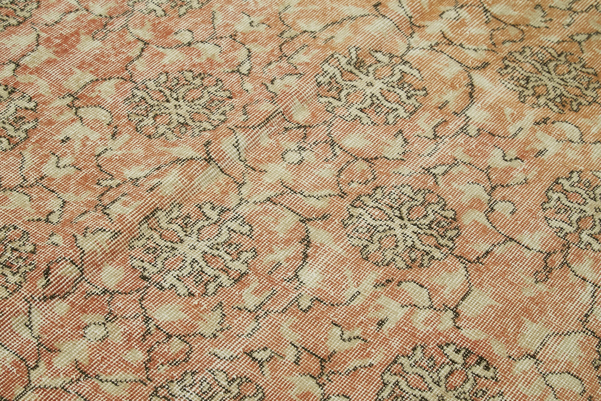 Handmade Wool Cotton Rug – Vintage Area Rug | Neutral Beige, Durable Cotton Blend