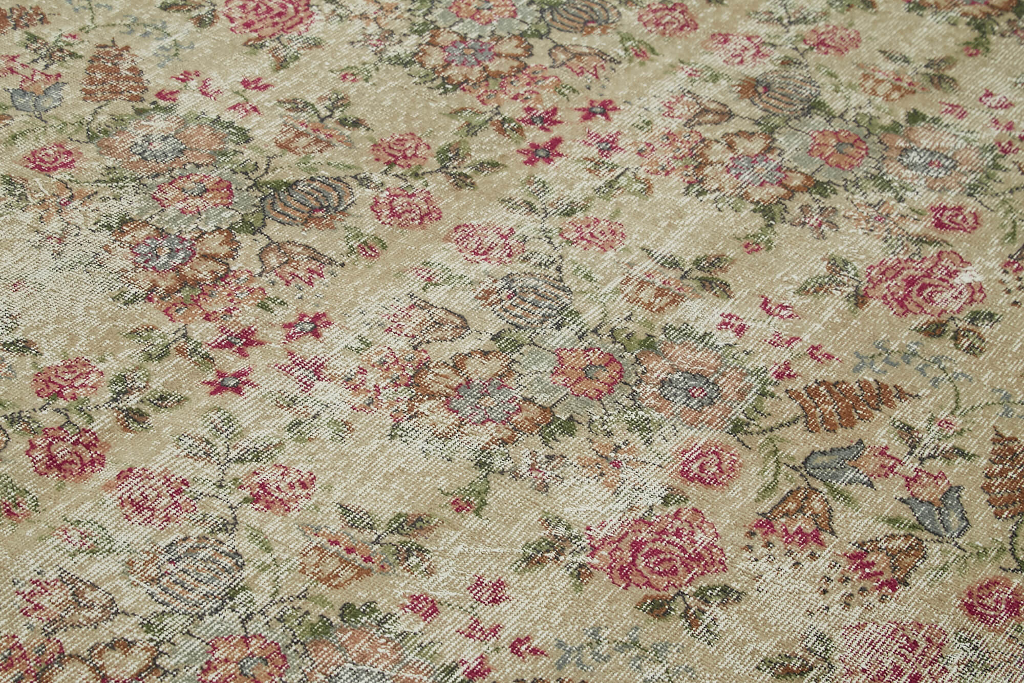 Vintage Wool Cotton Rug – Traditional Hand Knotted, Soft Cotton Blend Handmade Rug