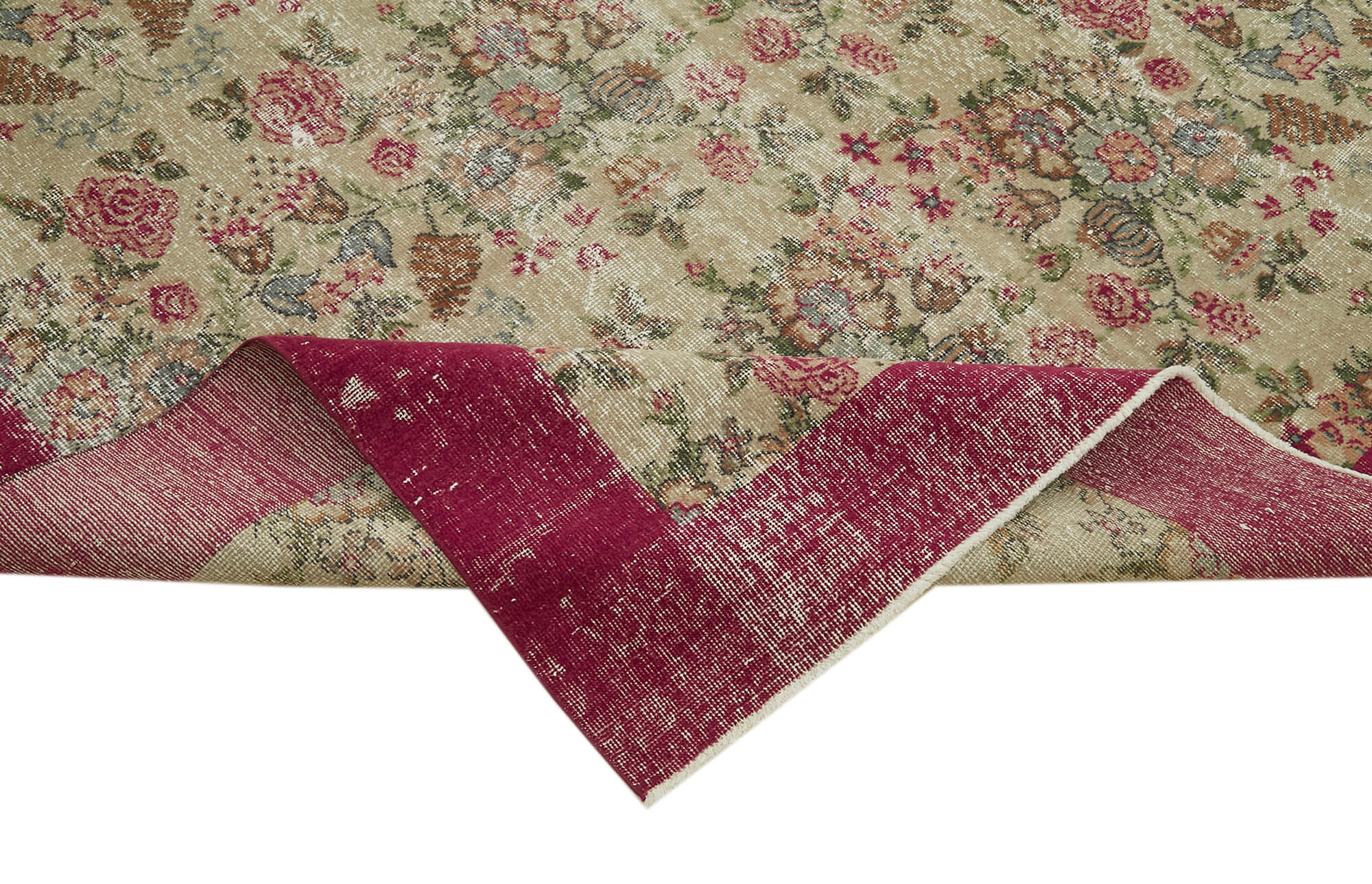 Vintage Wool Cotton Rug – Traditional Hand Knotted, Soft Cotton Blend Handmade Rug
