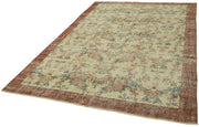 Vintage Wool Cotton Rug – Handmade Area Rug 6'4'' x 9'8'' Beige Turkish Carpet