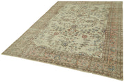 Vintage Wool Cotton Rug - Handmade Area Rug With Soft Wool Texture & Durable Cotton Weave 6'8''x9'3''
