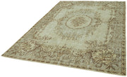 Handmade Wool Cotton Rug – Vintage Area Rug 6'8''x10'2'' Beige Cotton Durable Carpet