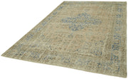 Vintage Wool Cotton Rug – Handmade Area Rug 6'9"x10'2" Beige Distressed Style
