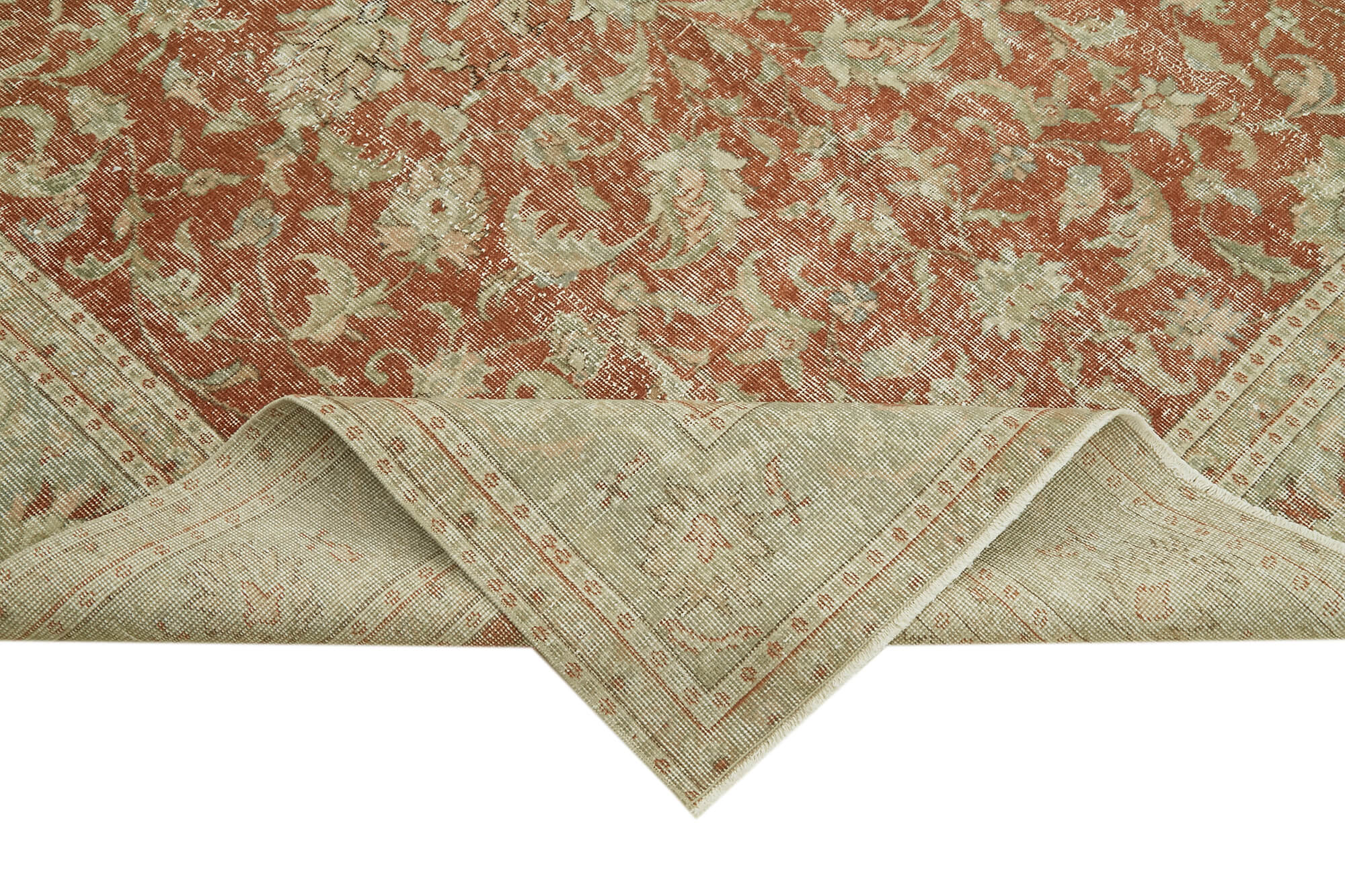 Handmade Wool Cotton Rug - Vintage Area Rug | Soft Wool Carpet, Beige Cotton Rug 6'3''x9'5''