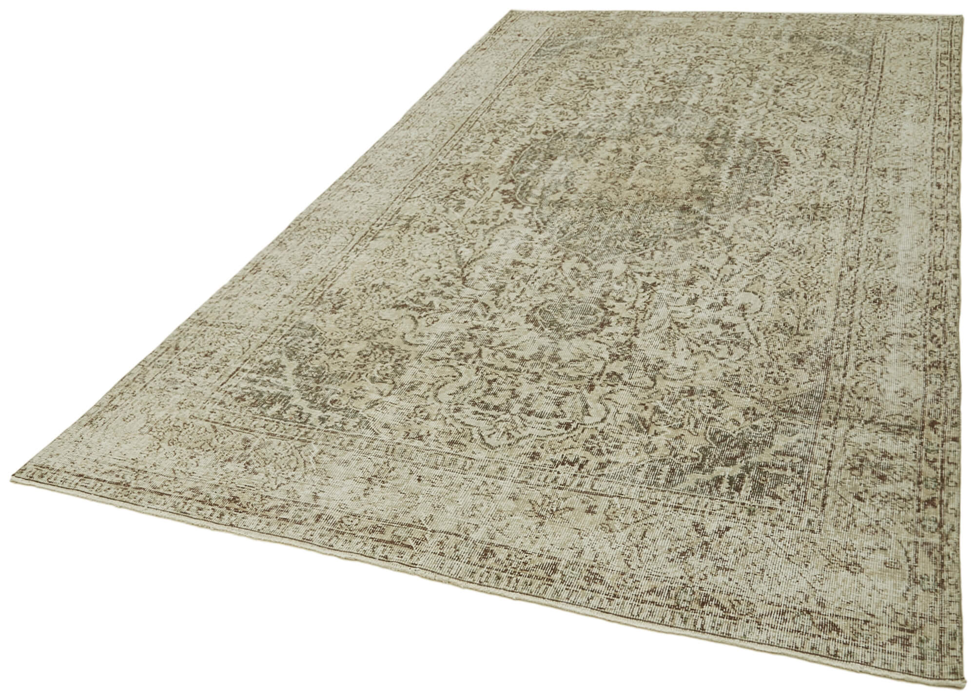 Handmade Wool Cotton Rug | Hand Woven Carpet Vintage Area Rug 6'2'' x 10'11''