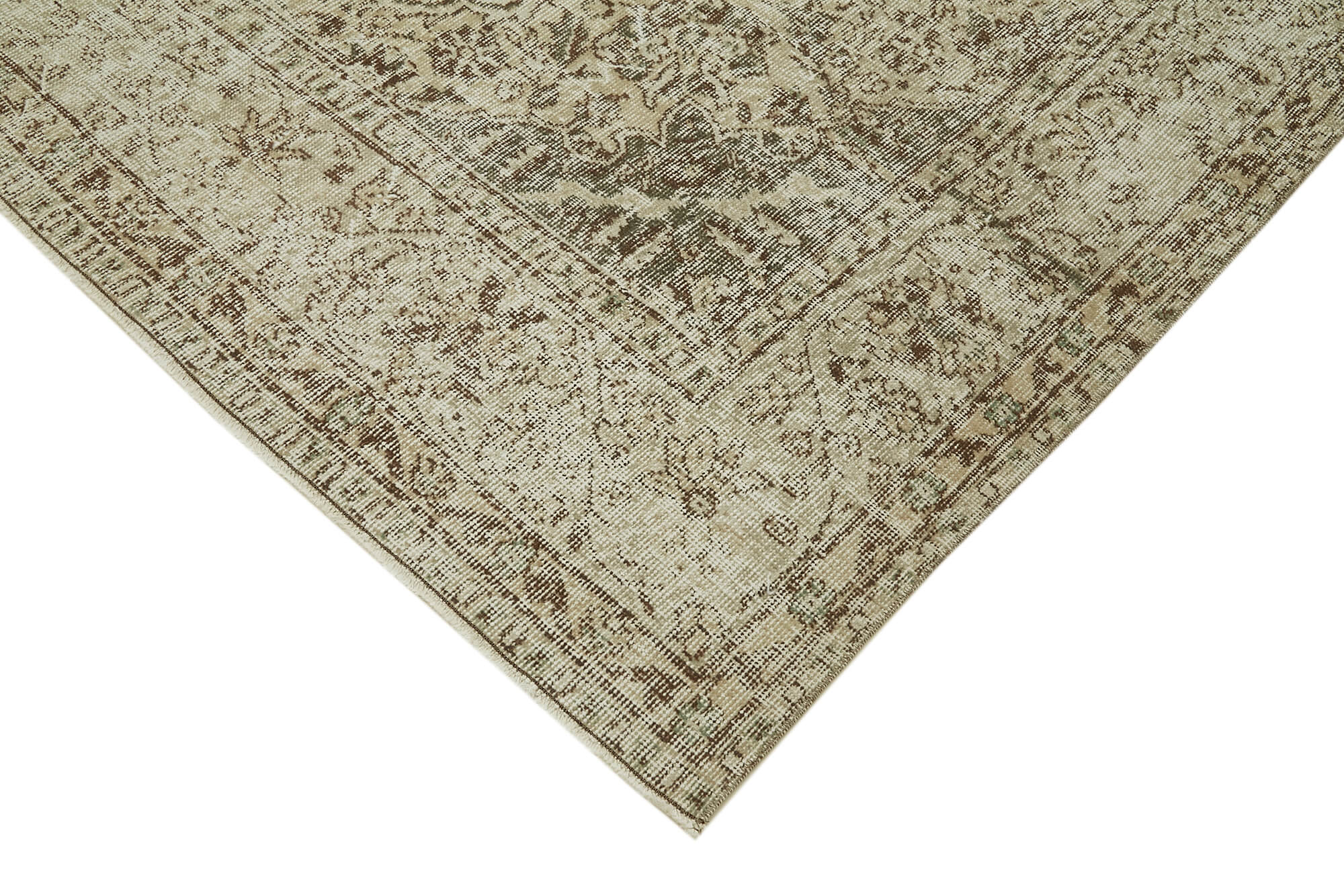 Handmade Wool Cotton Rug | Hand Woven Carpet Vintage Area Rug 6'2'' x 10'11''