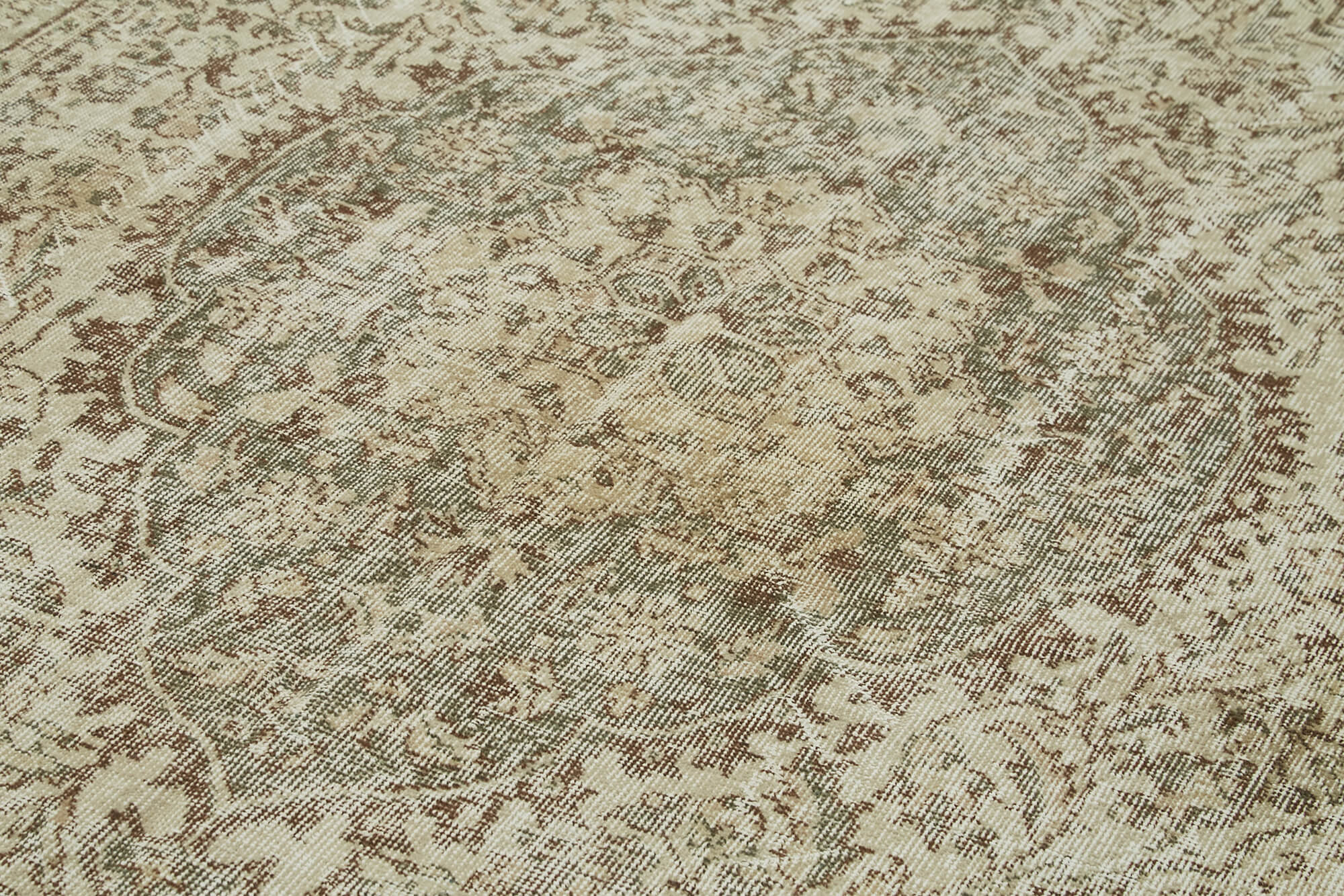 Handmade Wool Cotton Rug | Hand Woven Carpet Vintage Area Rug 6'2'' x 10'11''