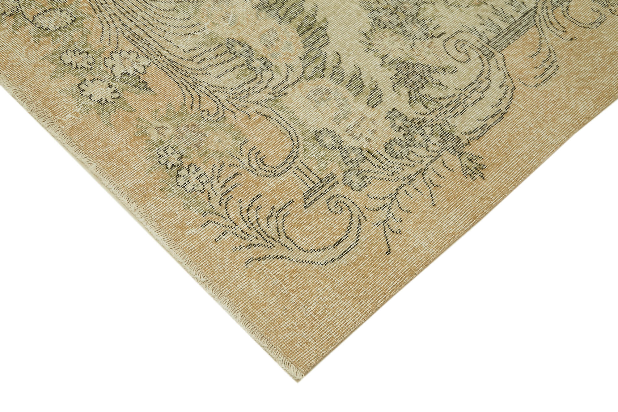 Vintage Wool Cotton Rug | Hand Woven Carpet, Neutral Beige Wool Rug 6'10''x10'3''
