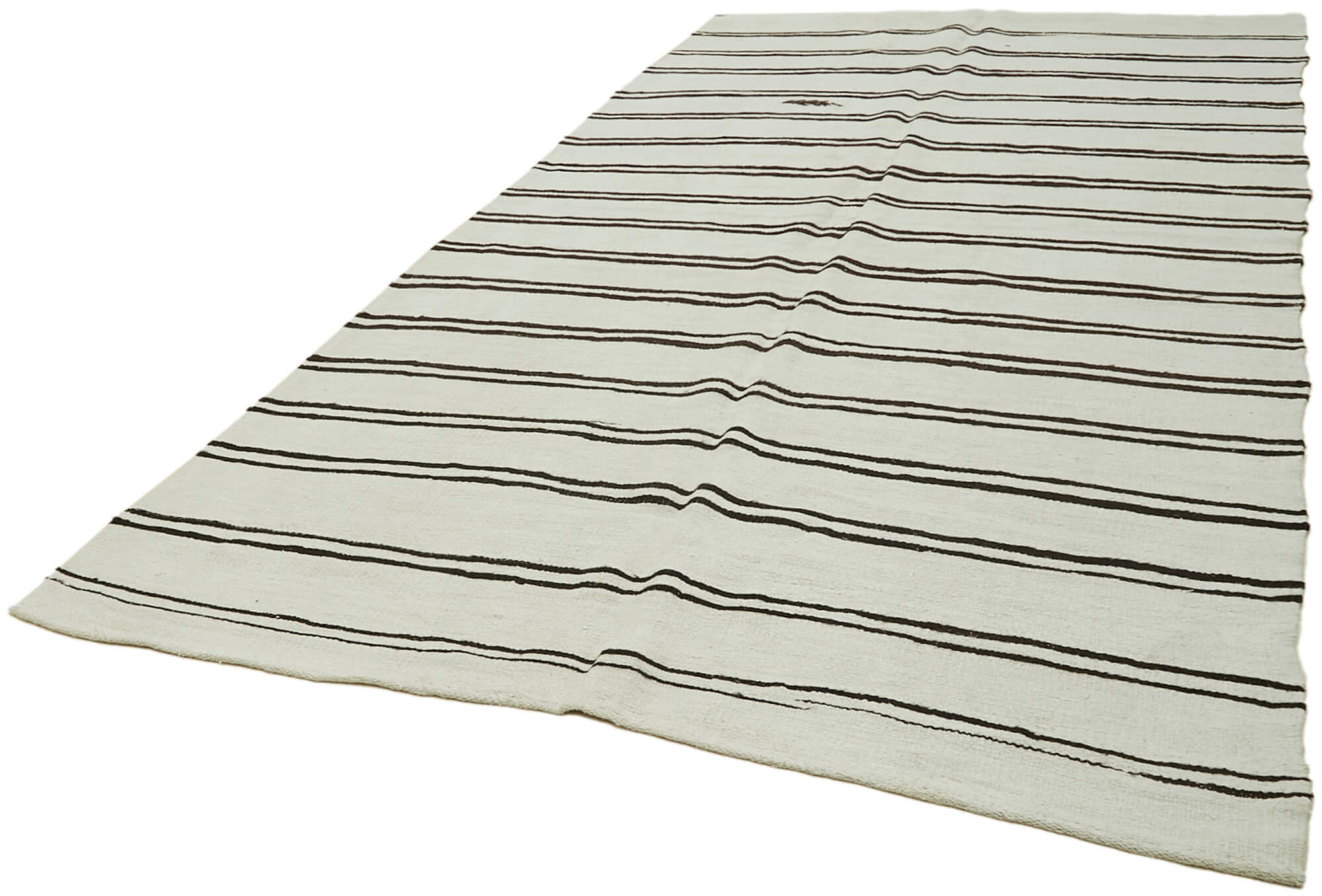 Handmade Hemp Rug – White Geometric Area Rug With Durable Hemp Weave 6'10''x13'6''