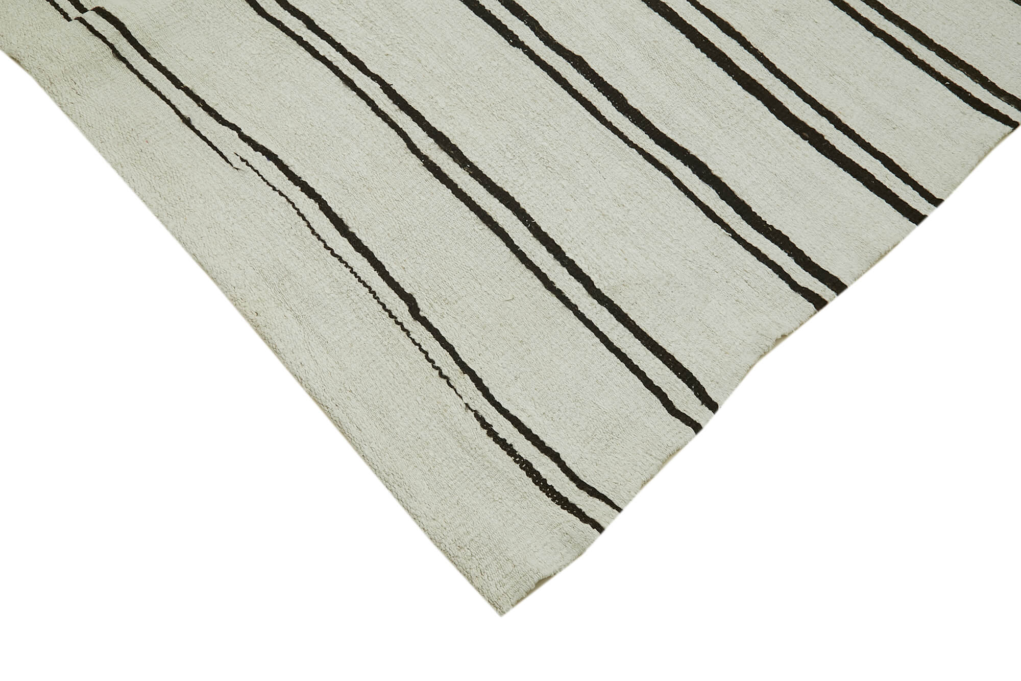 Handmade Hemp Rug – White Geometric Area Rug With Durable Hemp Weave 6'10''x13'6''