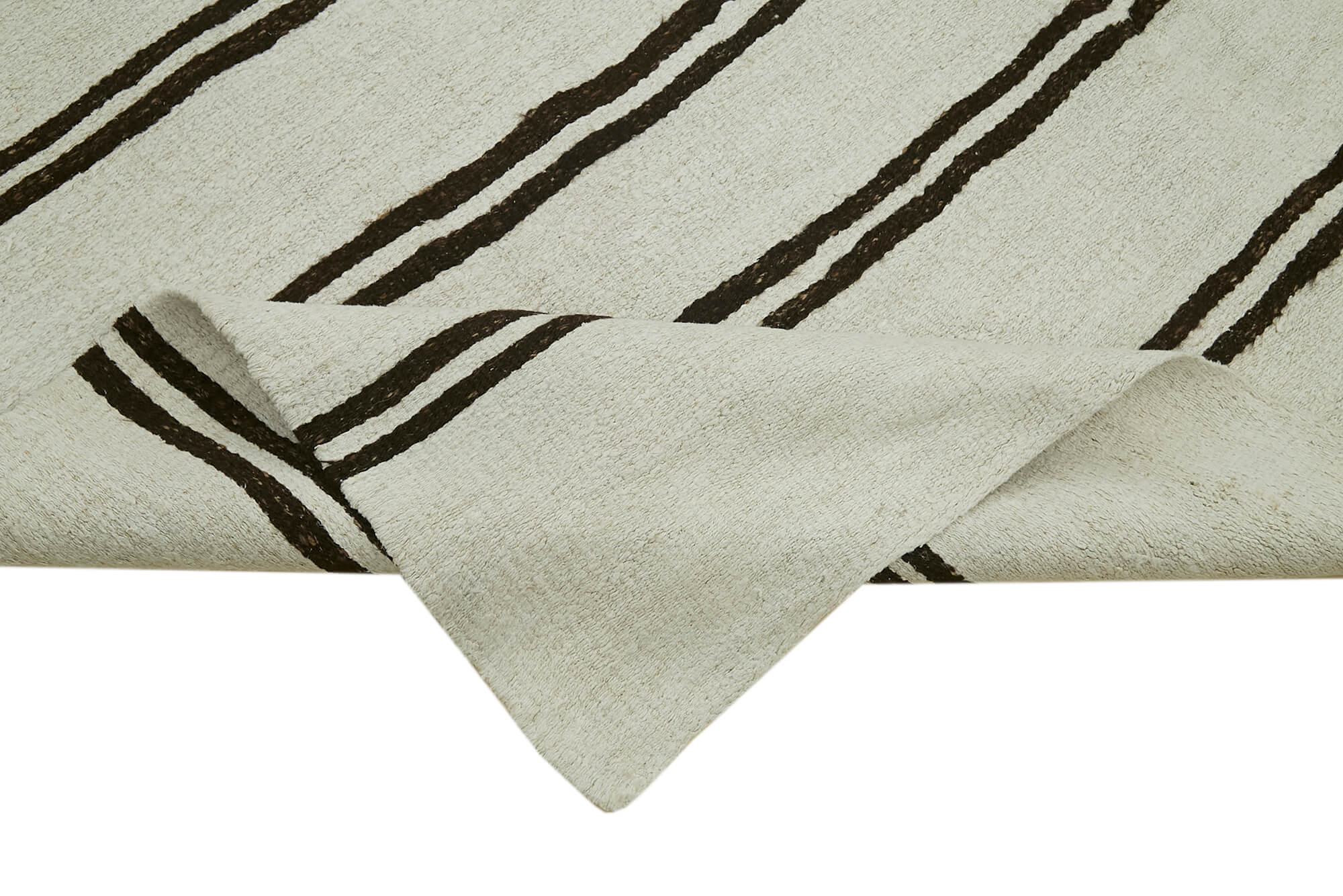 Handmade Hemp Rug – White Geometric Area Rug With Durable Hemp Weave 6'10''x13'6''