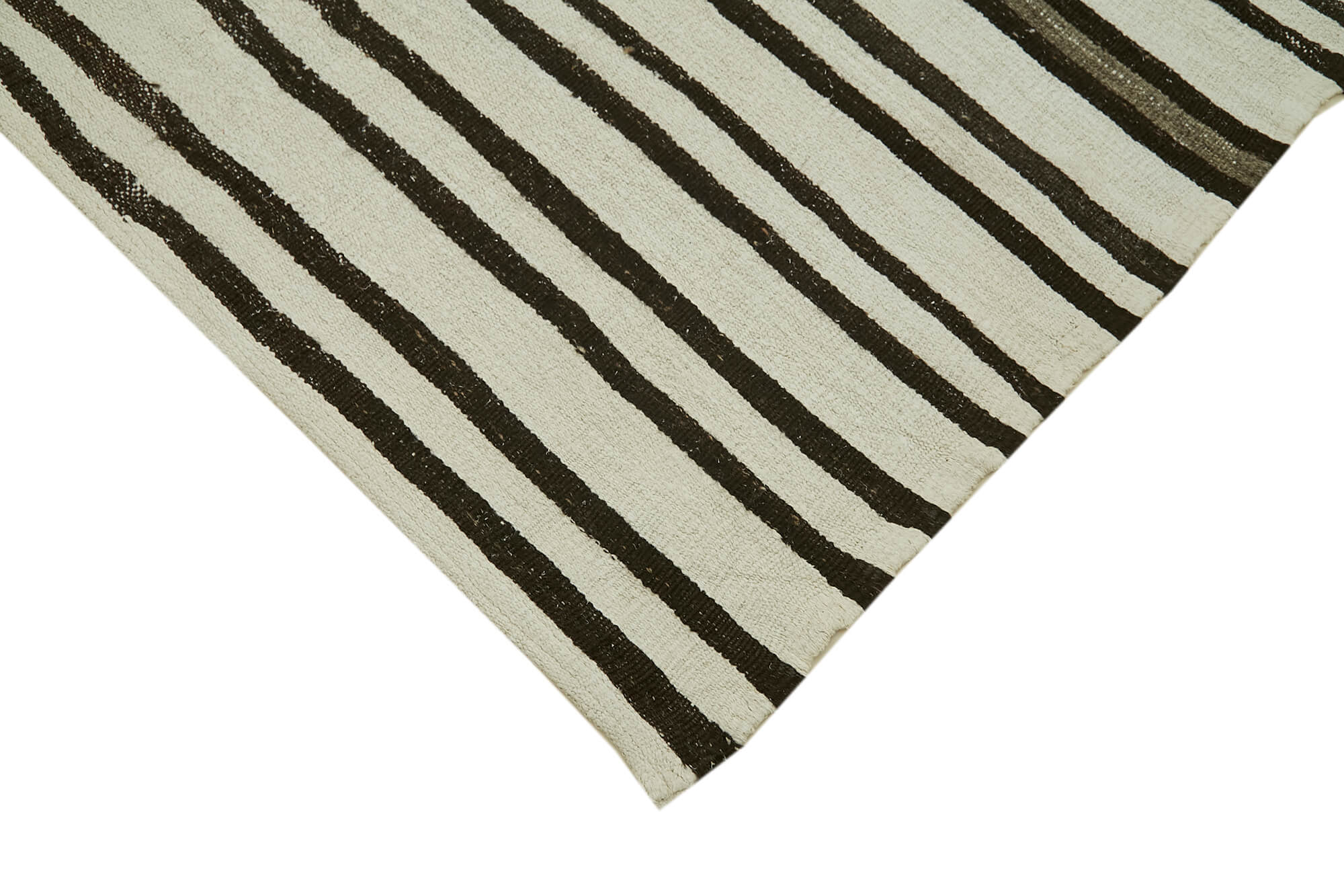 Handmade Hemp Rug | Kendir White Geometric Area Rug 7'3'' x 12'3'' - Artisan Crafted