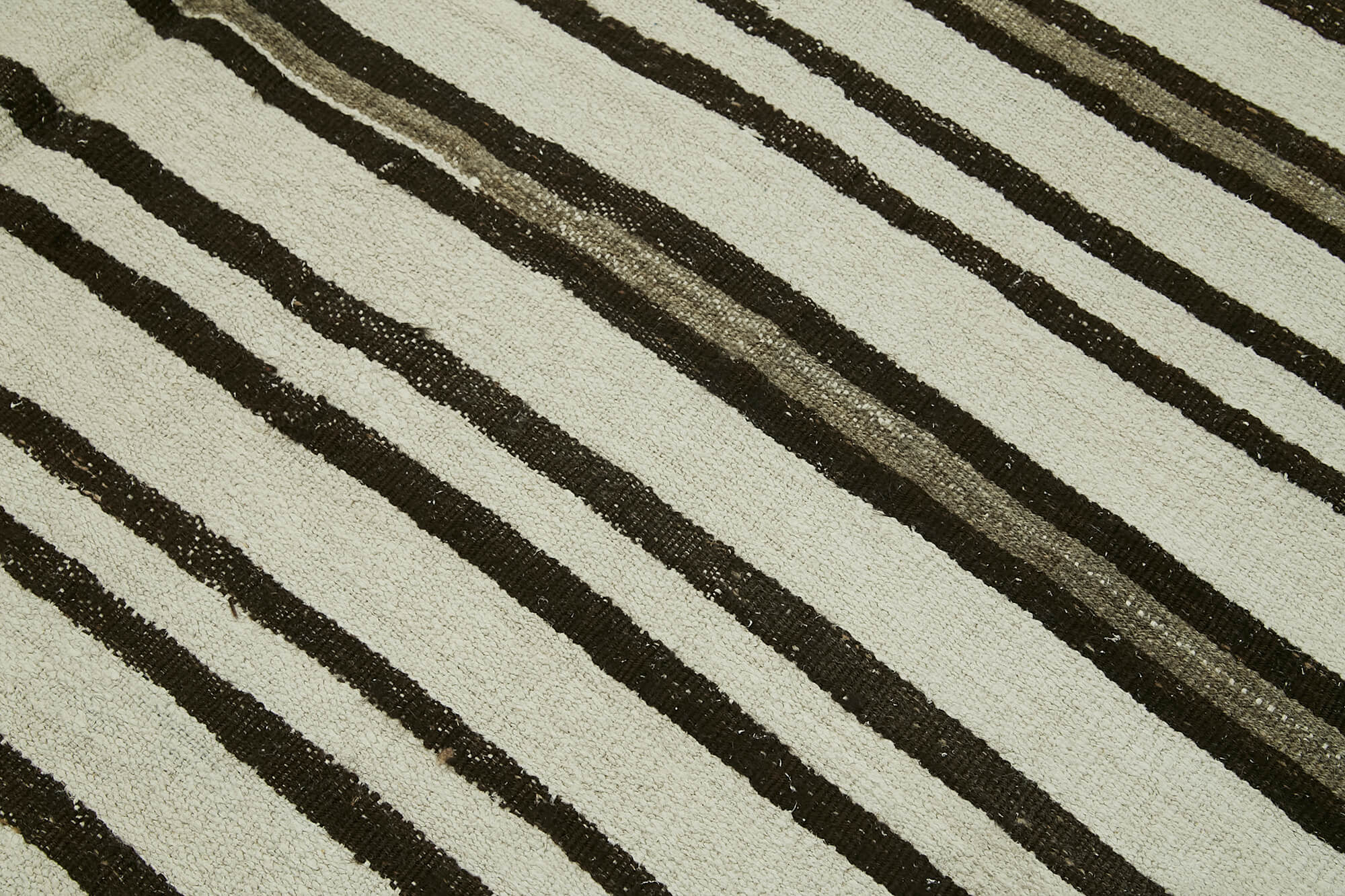 Handmade Hemp Rug | Kendir White Geometric Area Rug 7'3'' x 12'3'' - Artisan Crafted