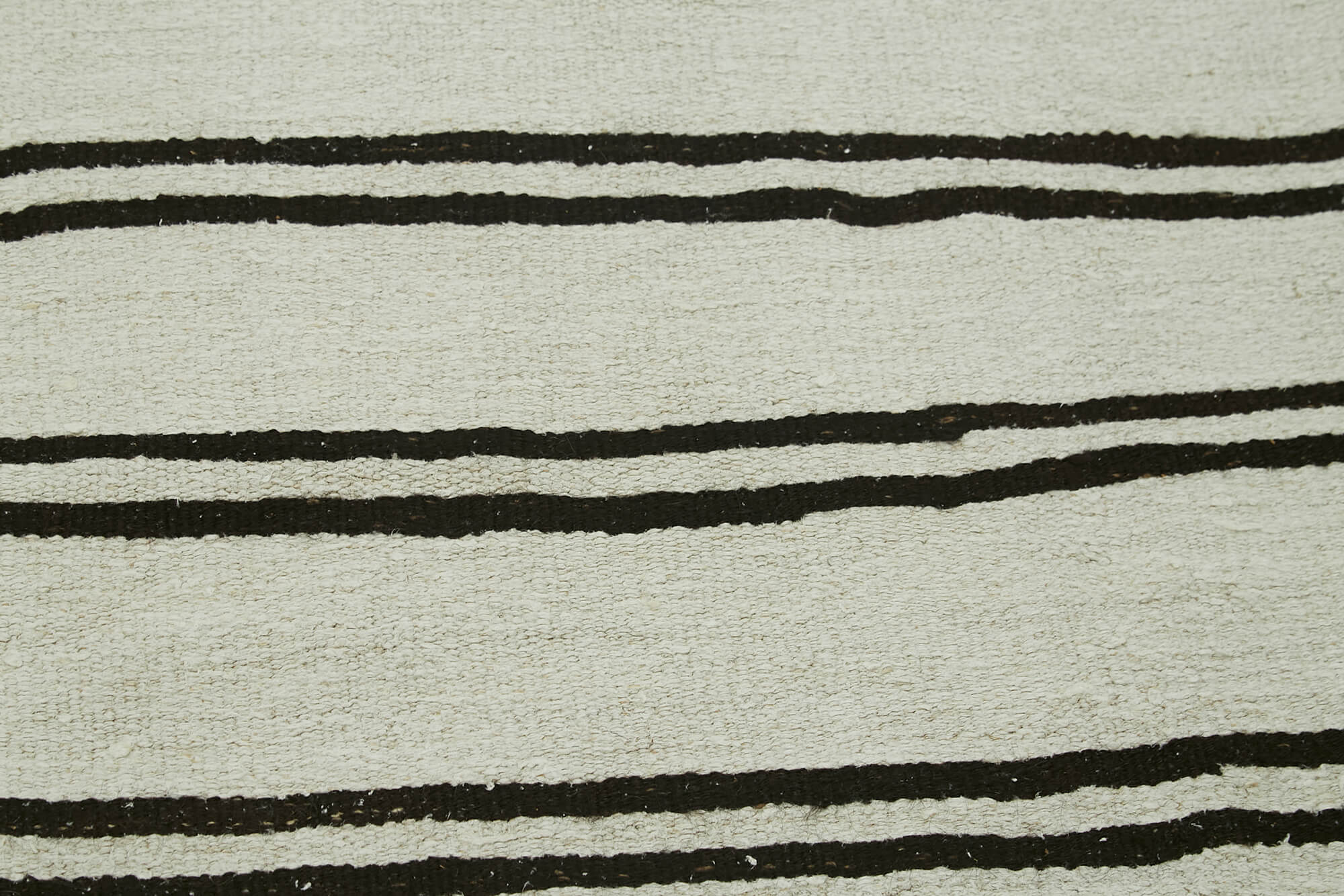 Handmade Hemp Rug – White Geometric Area Rug | Vintage Turkish Carpet 6'11''x12'10''