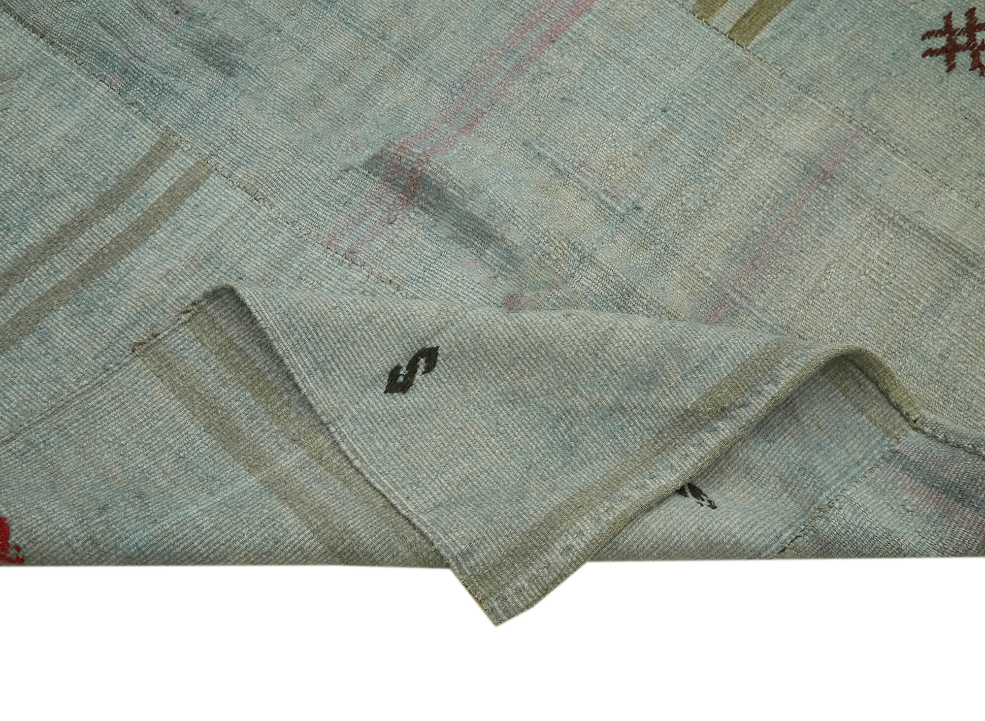 Handmade Hemp Rug - Kendir Blue Geometric Area Rug 10'x11'6'' | Artisan Crafted