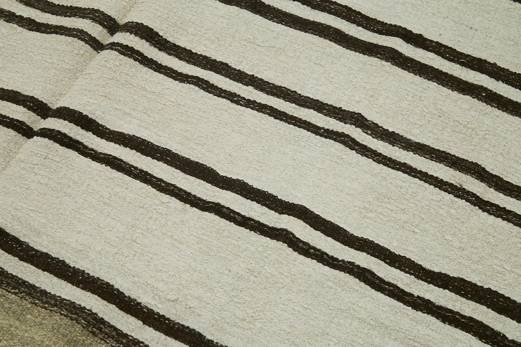 Handmade Hemp Rug – Kendir Beige Geometric Area Rug 6'2'' x 14'5'' with Soft Cotton Blend