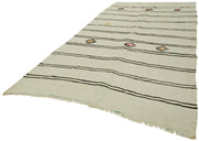 Handmade Hemp Rug – Beige Wool Carpet With Modern Geometric Design 6'7''x11'10''