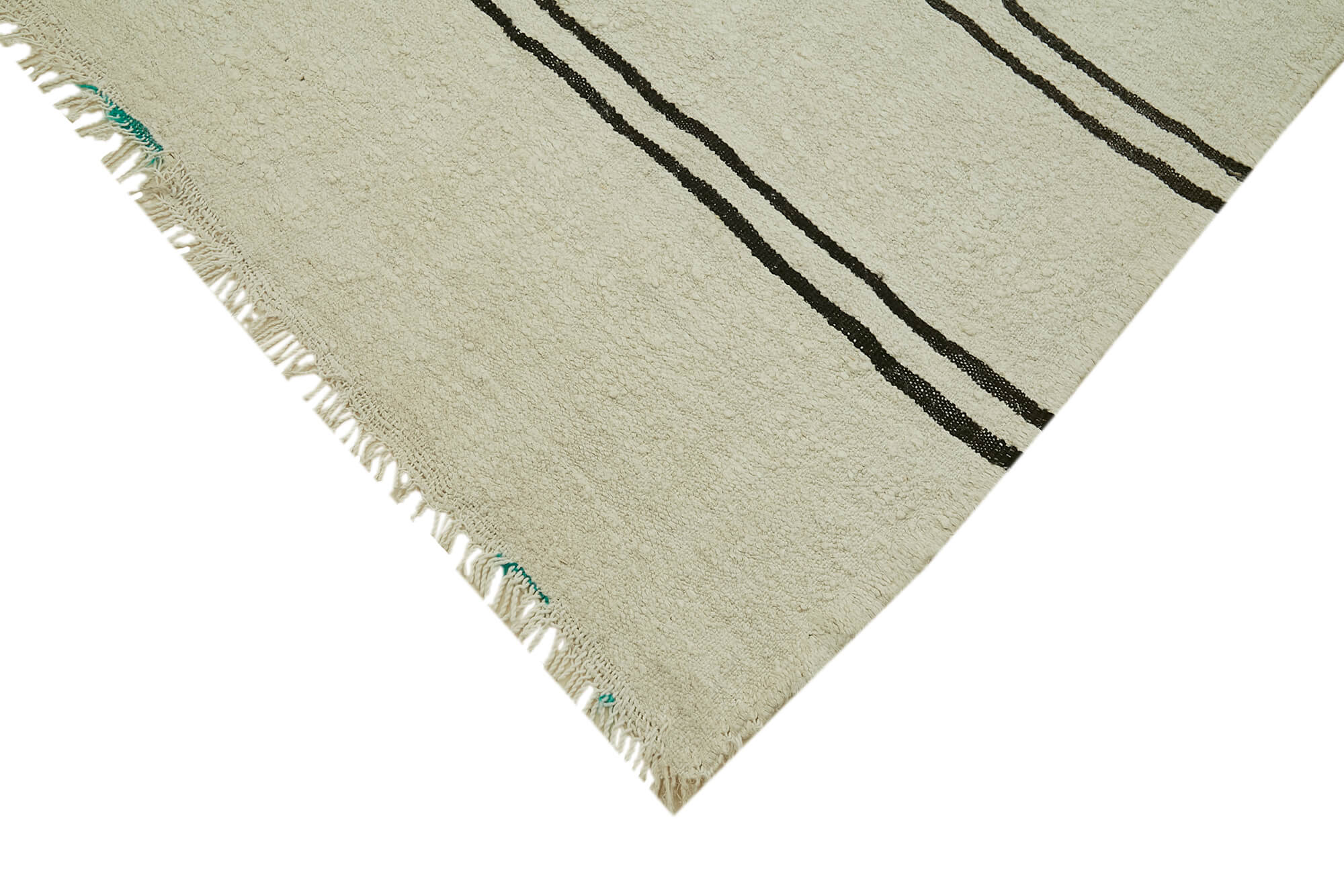 Handmade Hemp Rug – Beige Wool Carpet With Modern Geometric Design 6'7''x11'10''