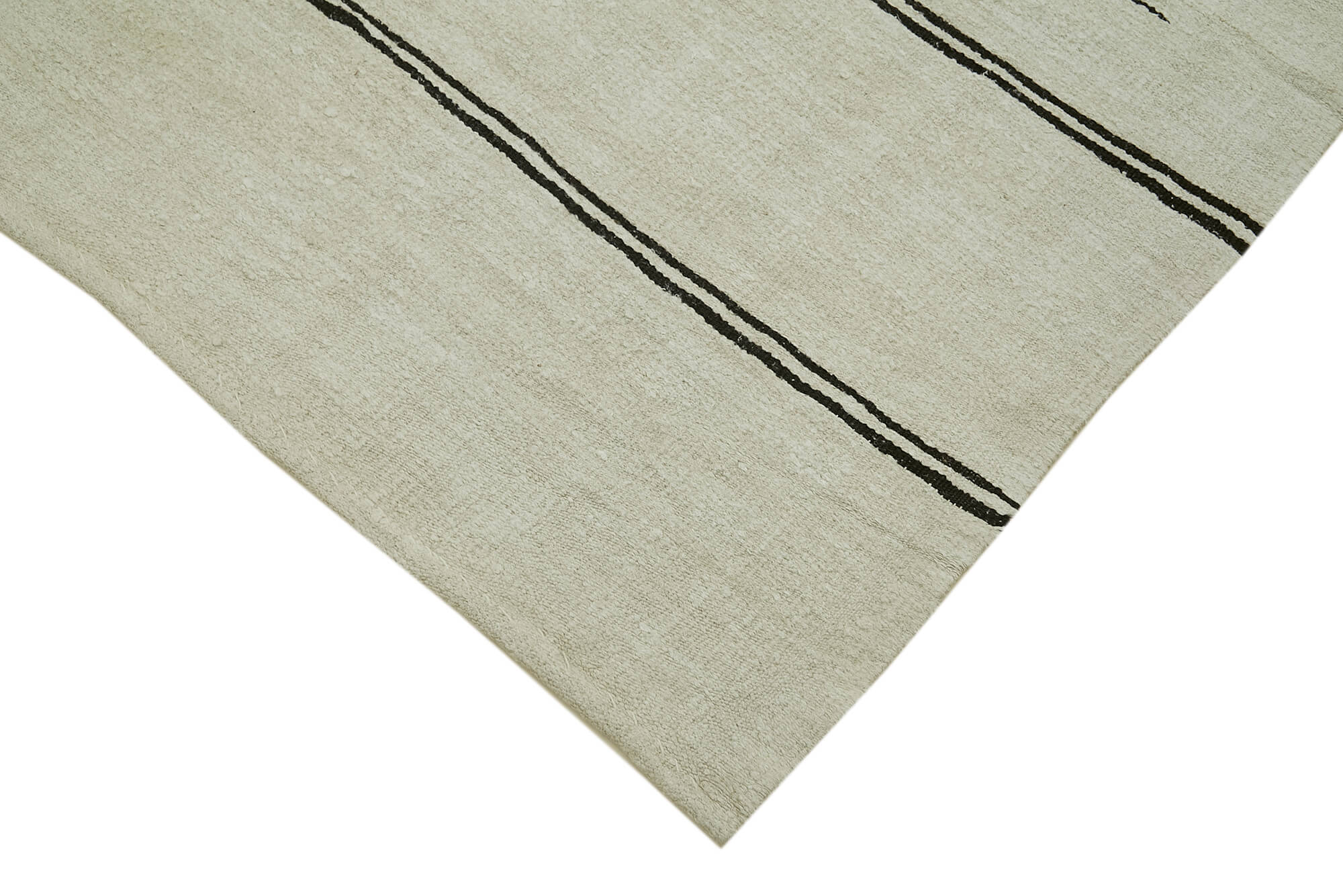 Handmade Hemp Rug | Vintage Handwoven Rug with Soft Textured Carpet – Beige Geometric Area Rug
