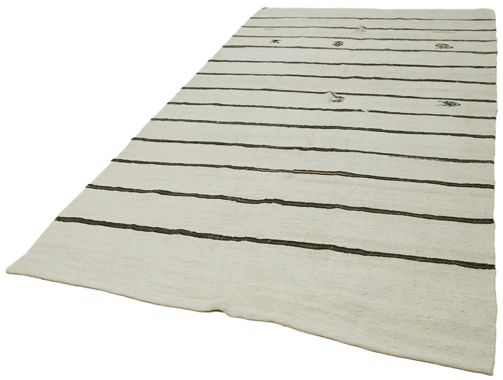 Handmade Hemp Rug - Beige Geometric Area Rug | Durable Hemp Fiber Carpet 5'10''x11'11''
