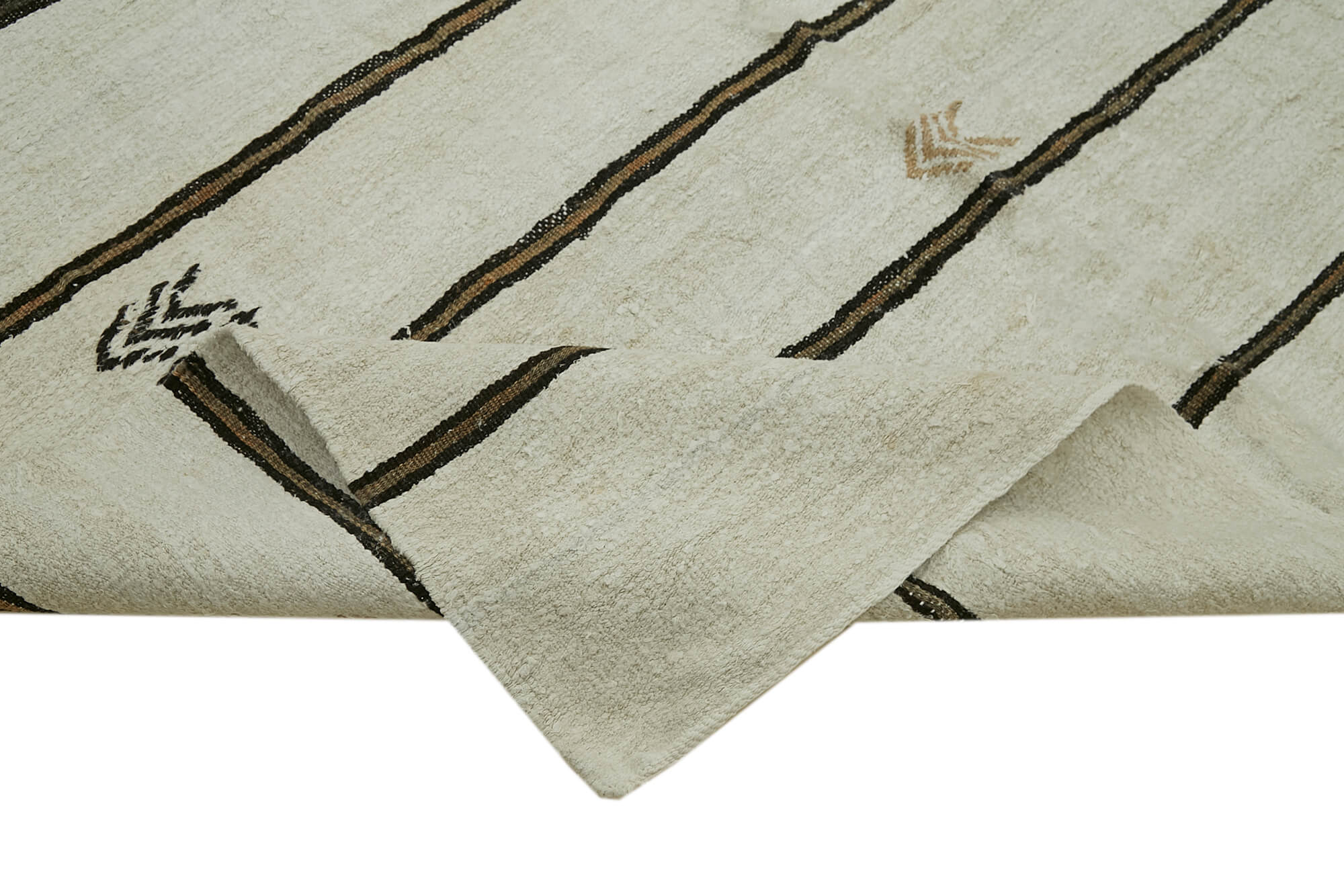 Handmade Hemp Rug - Beige Geometric Area Rug | Durable Hemp Fiber Carpet 5'10''x11'11''