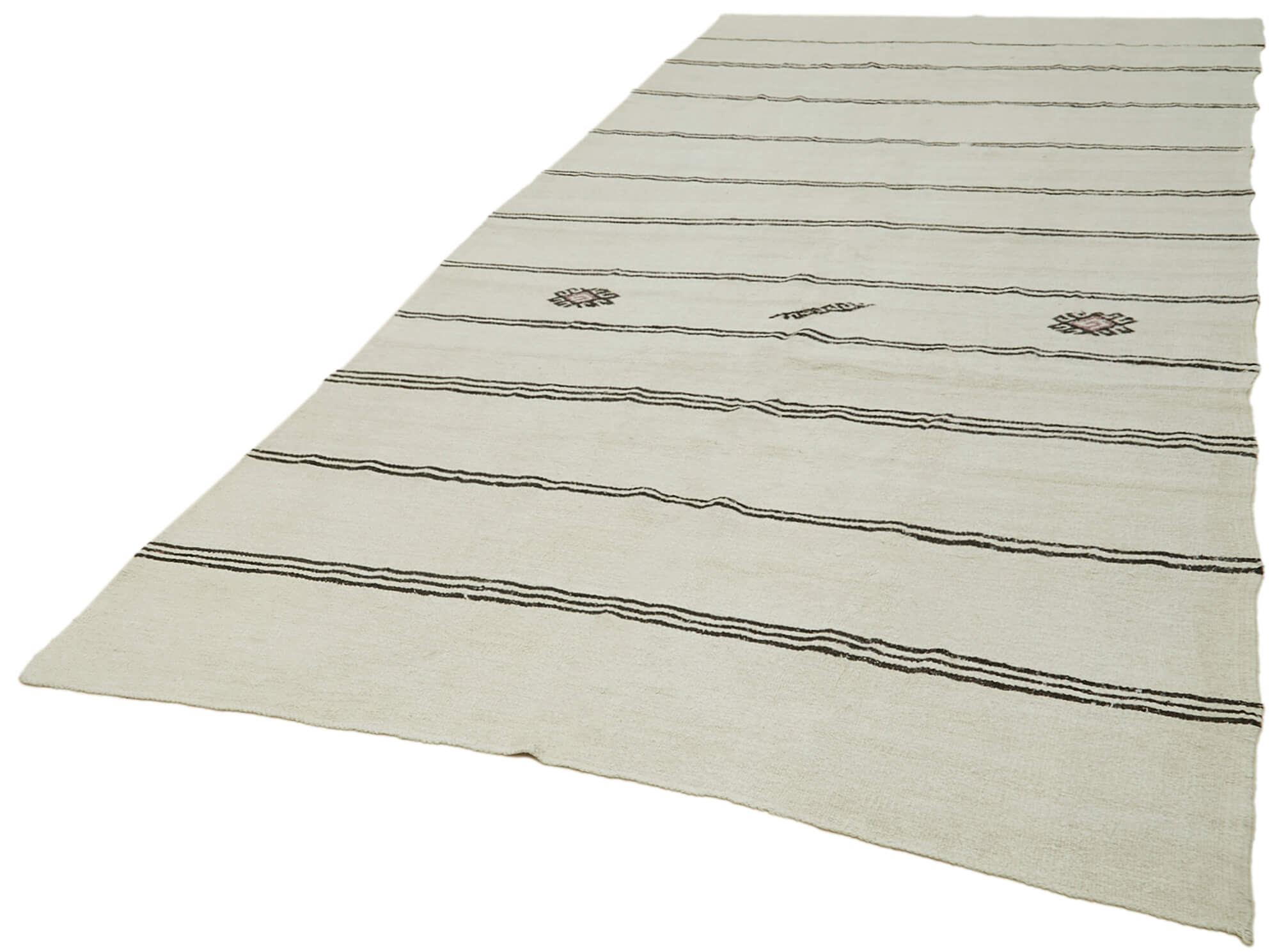Handmade Hemp Rug - Beige Geometric Area Rug | Turkish Handwoven Durable Floor Covering