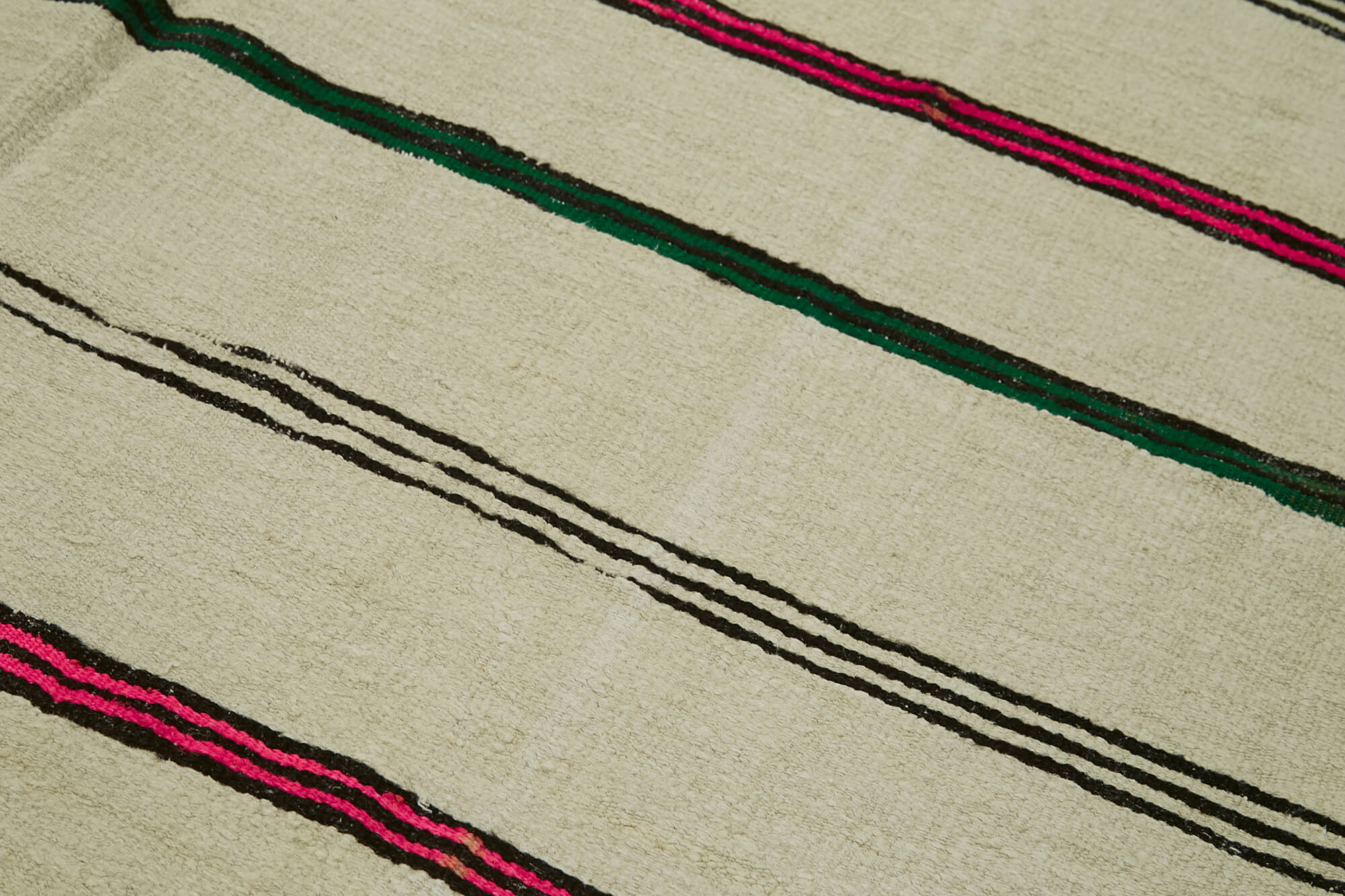 Handmade Hemp Rug – Kendir Beige Geometric Area Rug | Soft Wool Carpet