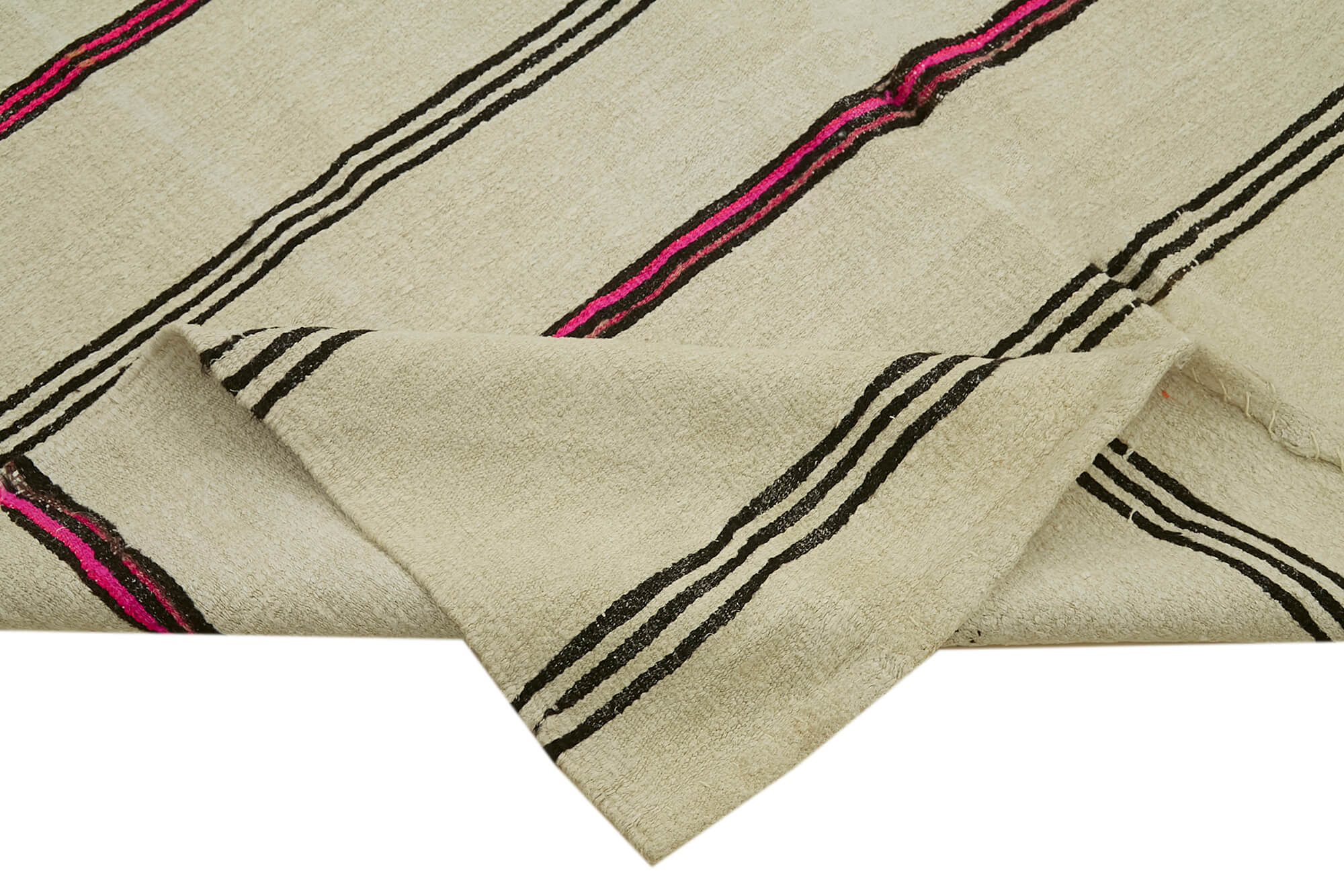 Handmade Hemp Rug – Kendir Beige Geometric Area Rug | Soft Wool Carpet
