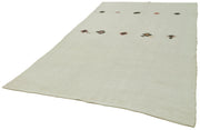 Handmade Hemp Rug – White Geometric Area Rug | Durable Artisan Crafted Carpet 6'4''x10'4''