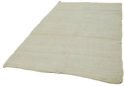 Handmade Hemp Rug | Beige Geometric Area Rug - Durable Cotton Blend Carpet 5'7''x8'10''