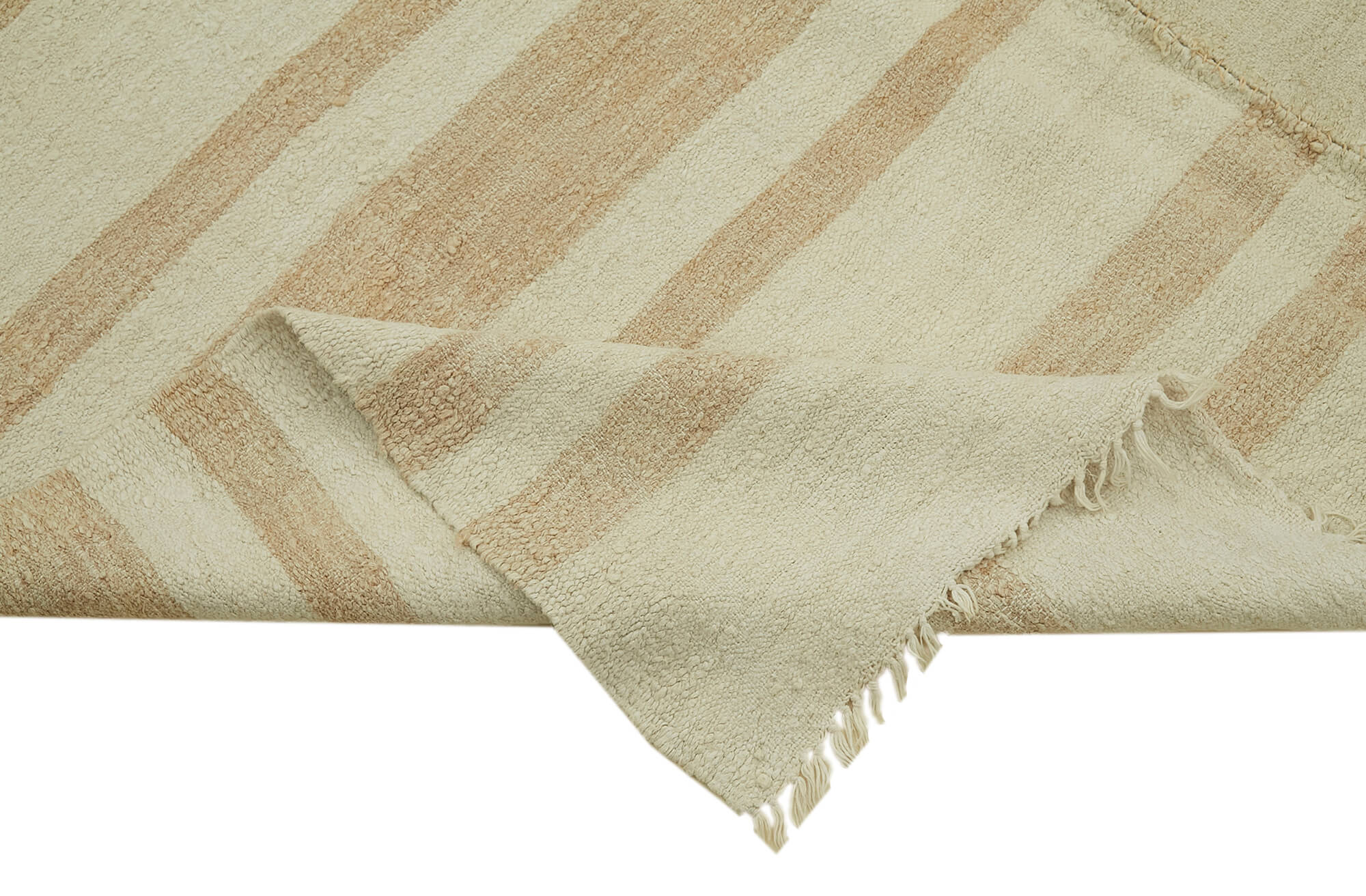 Handmade Hemp Rug – Beige Geometric Area Rug With Soft Wool Texture 5'10''x9'6''