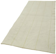 Handmade Hemp Rug – White Geometric Area Rug With Soft Wool Blend Carpet