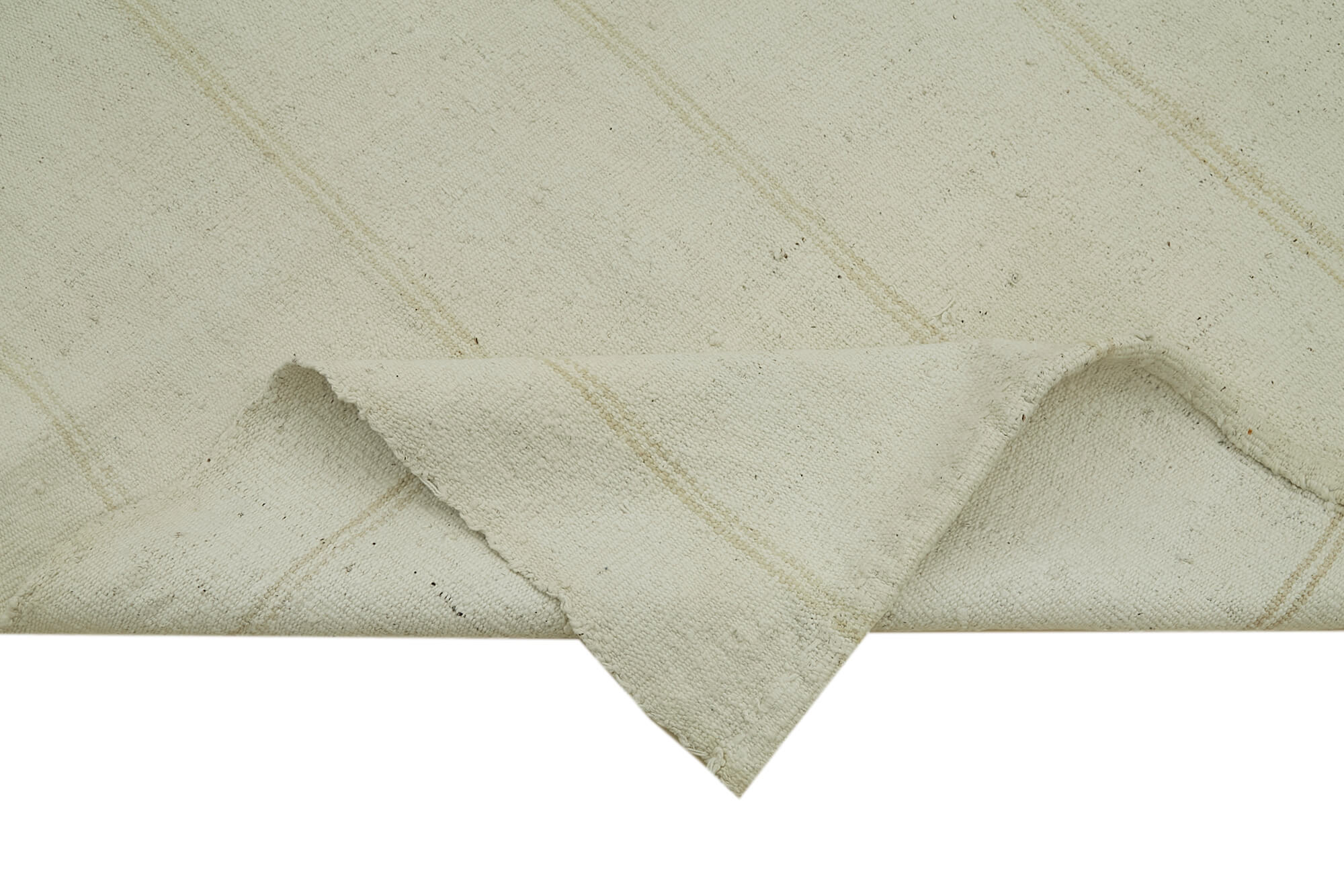Handmade Hemp Rug – White Geometric Area Rug With Soft Wool Blend Carpet