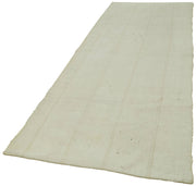 Handmade Hemp Rug – Beige Geometric Area Rug with Cotton Wool Blend 3'9''x9'7''