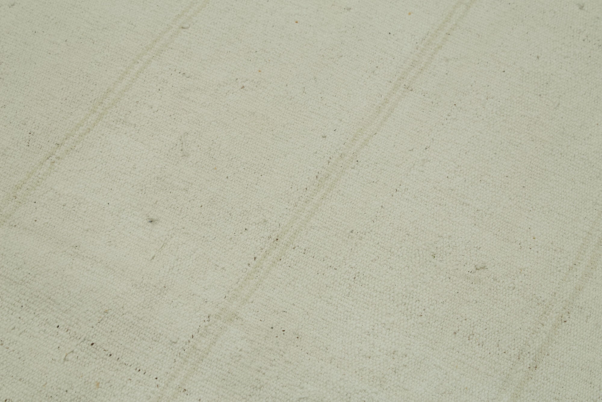Handmade Hemp Rug – Beige Geometric Area Rug with Cotton Wool Blend 3'9''x9'7''