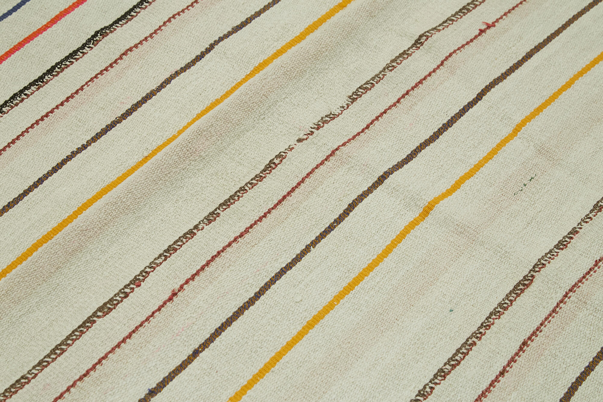 Handmade Hemp Rug | Geometric Area Rug - Vintage Turkish Carpet with Soft Wool