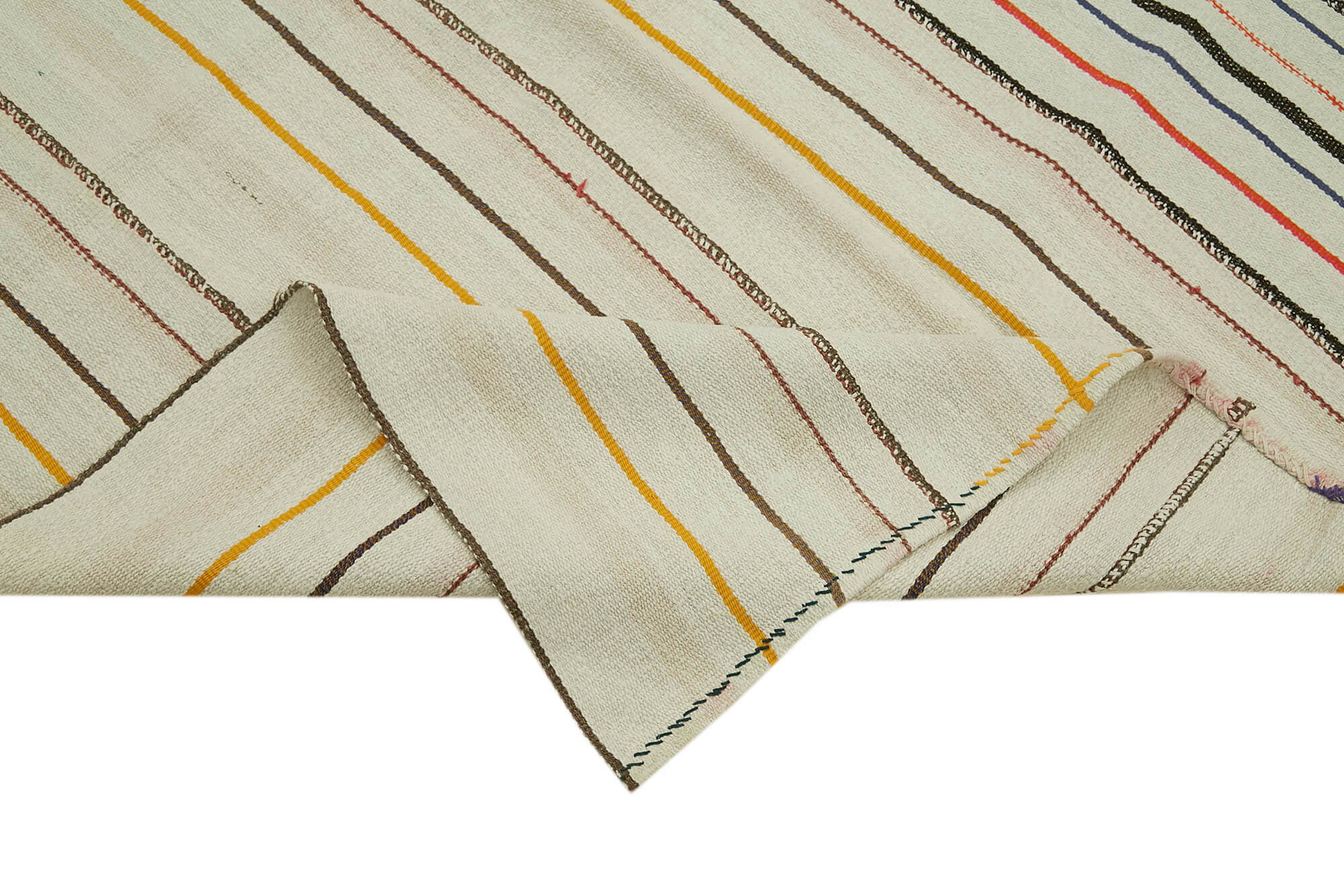 Handmade Hemp Rug | Geometric Area Rug - Vintage Turkish Carpet with Soft Wool