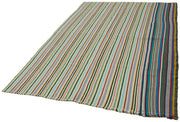 Handmade Hemp Rug – White Geometric Area Rug with Cotton Wool Blend, Durable Eco Friendly Flooring 5'6'' x 8'4''