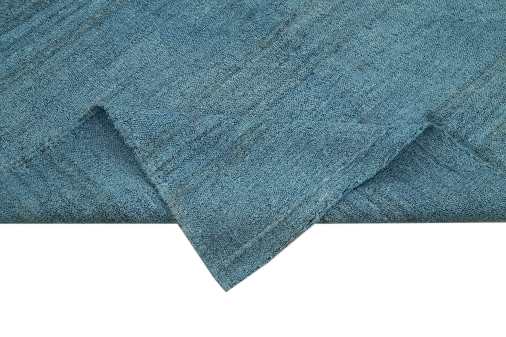 Handmade Hemp Rug – Blue Geometric Area Rug | Vintage Turkish Carpet 5'2''x9'0''